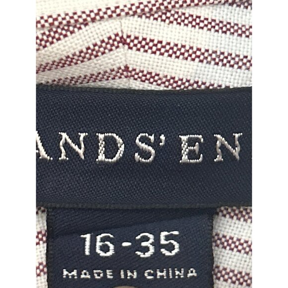Land's End Dress Shirt Mens Stripe Oxford  Button Up Business Casual‎ Size 16-35 - Picture 6 of 8